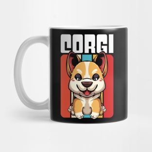 Welsh Corgi - Cute Retro Style Kawaii Dog Mug
